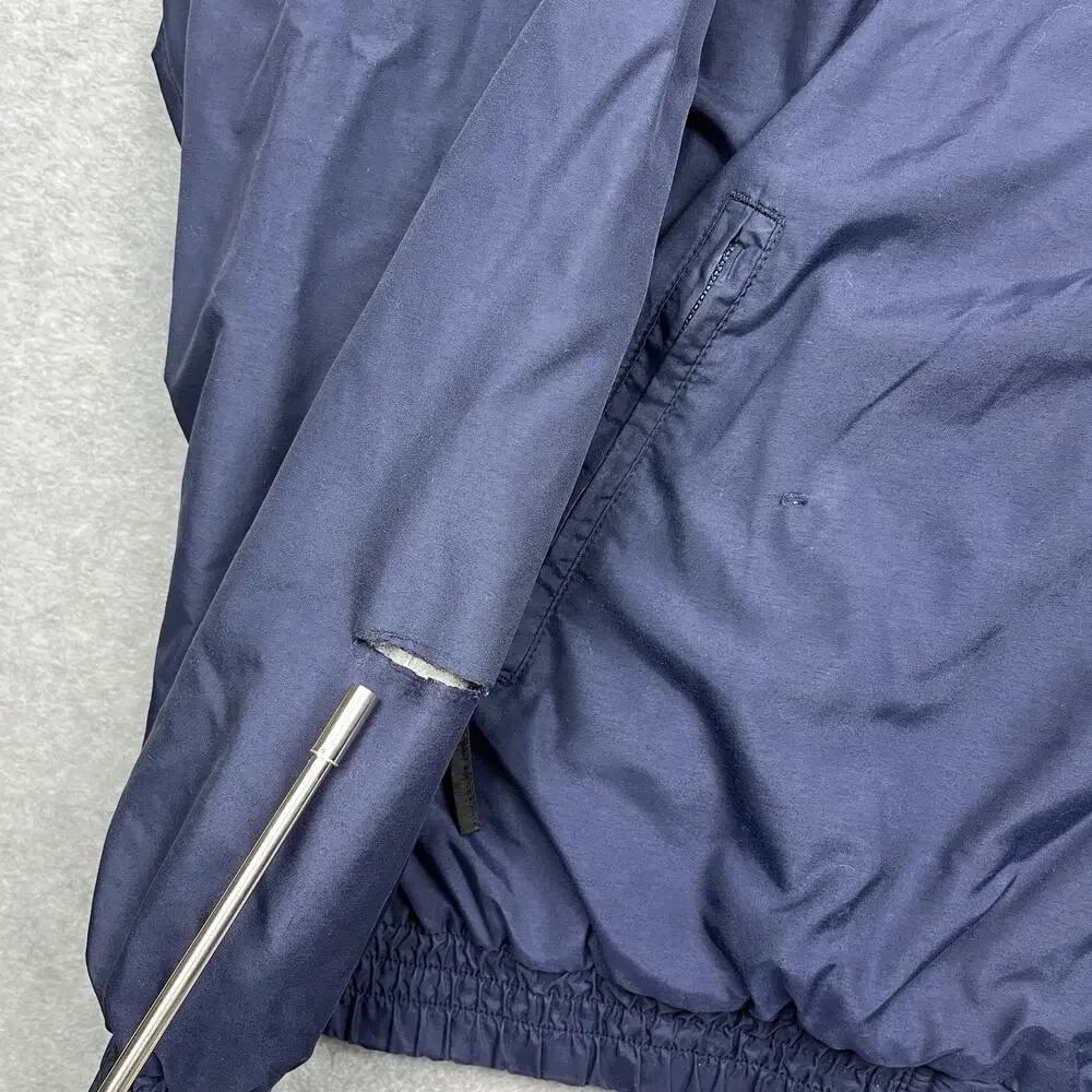 Harriton Full Zip Fleece Lined Windbreaker Jacket Navy Men’s XL Back Embroidered